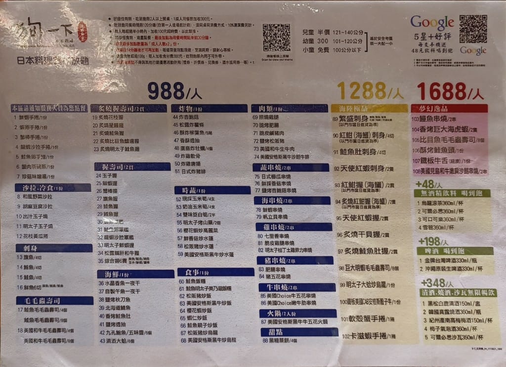 【台北吃到飽】狗一下居食酒堂-忠孝店，好吃的日料只要$988吃到飽！