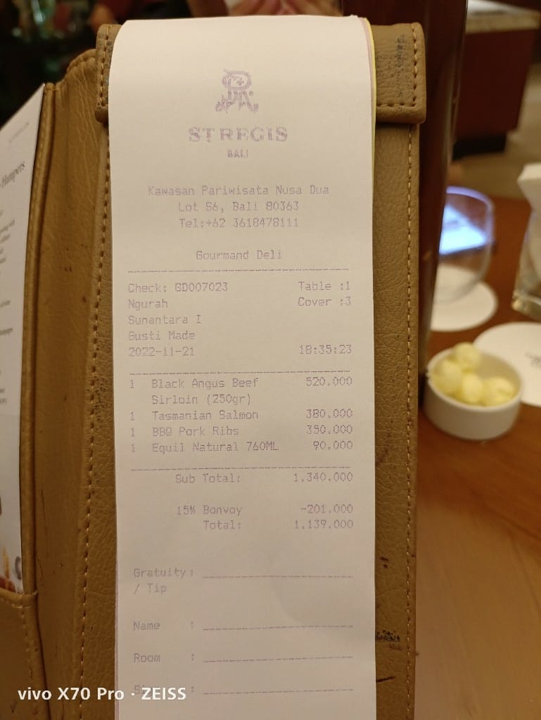 【峇里島美食】瑞吉酒店GourmondDeli晚餐