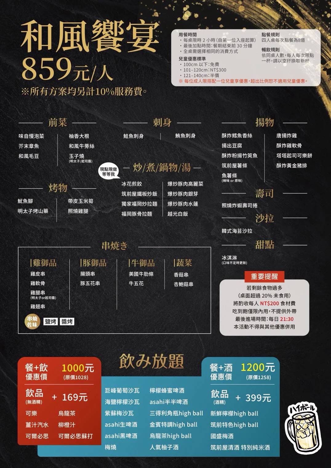 【台北吃到飽】筑前屋，來自日本道地居酒屋美食吃到飽🍺